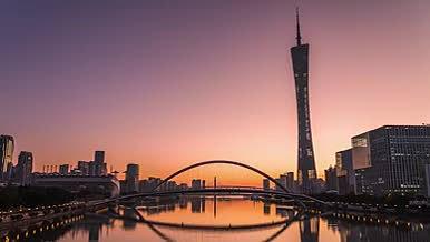 4k唯美广州清晨城市日出延时视频的预览图